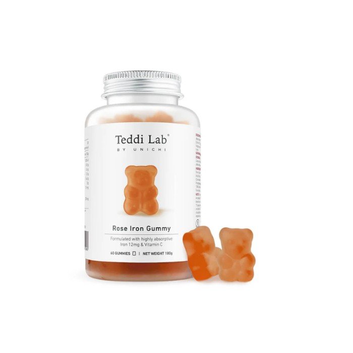 🇦🇺 Unichi Iron Gummy 玫瑰富鐵小熊軟糖 60 粒裝